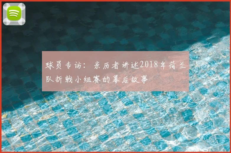 球员专访：亲历者讲述2018年荷兰队折戟小组赛的幕后故事